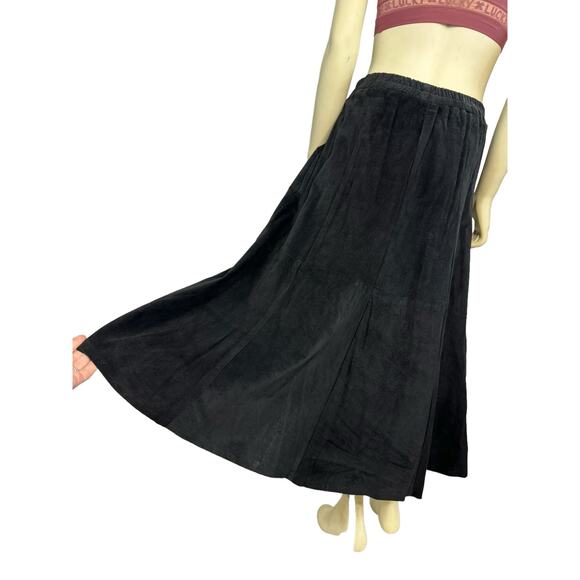 Vintage Saks Fifth Avenue Patchwork Suede Skirt elastic waistband size large - Picture 13 of 14